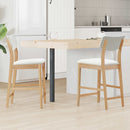 vidaXL Étkező Székek 2 pcs Természetes 48 x 49 x 95 cm Tömör Gumi Fa