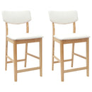 vidaXL Étkező Székek 2 pcs Természetes 48 x 49 x 95 cm Tömör Gumi Fa