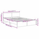 vidaXL Ágykeret LED -es lámpákkal Öreg fa 140 x 190 cm Faanyag