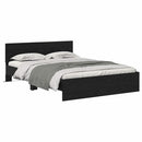 vidaXL Ágykeret LED -es lámpákkal Fekete tölgy 140 x 190 cm Faanyag