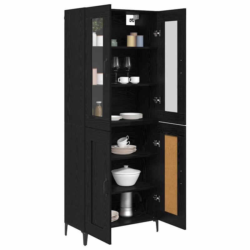 vidaXL Magasfiú Fekete tölgy 69,5 x 34 x 180 cm Faanyag