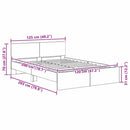 vidaXL Ágykeret LED -es lámpákkal Öreg fa 120 x 200 cm Faanyag