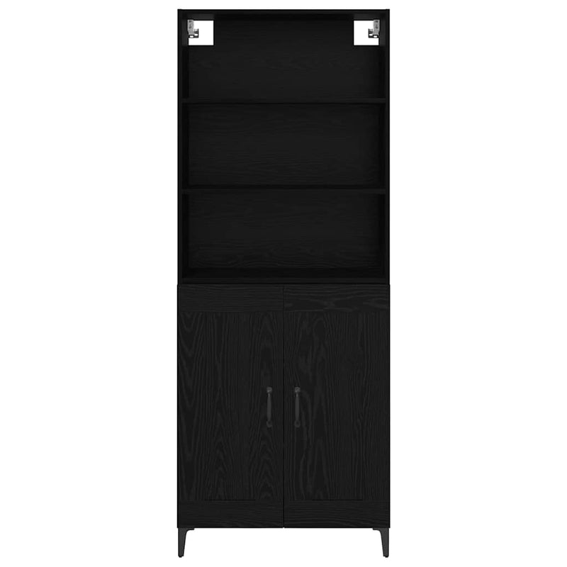 vidaXL Magasfiú 2 pcs Musta tammi Faanyag