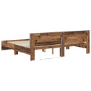 vidaXL Ágykeret LED -es lámpákkal Öreg fa 180 x 200 cm Faanyag