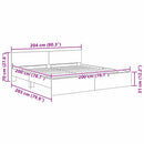 vidaXL Ágykeret LED -es lámpákkal Öreg fa 200 x 200 cm Faanyag