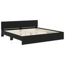 vidaXL Ágykeret LED -es lámpákkal Fekete tölgy 200 x 200 cm Faanyag