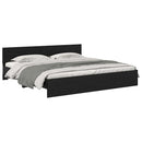vidaXL Ágykeret LED -es lámpákkal Fekete tölgy 200 x 200 cm Faanyag