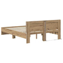 vidaXL Ágykeret LED szalagokkal Artisan tölgy 160 x 200 cm Faanyag