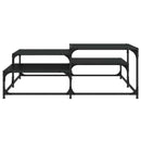 vidaXL Dohányzóasztal Fekete Tölgy 107 x 107 x 40 cm Szerelt Fa