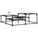 vidaXL Dohányzóasztal Fekete Tölgy 107 x 107 x 40 cm Szerelt Fa