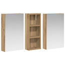 vidaXL Fürdőszobai Szekrény Szett 3 pcs 80 x 10,5 x 50 cm Faanyag