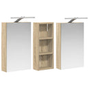 vidaXL Fürdőszobai Szekrény Szett 3 pcs 80 x 10,5 x 50 cm Faanyag