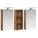 vidaXL Fürdőszobai Szekrény Szett 3 pcs 80 x 10,5 x 50 cm Faanyag