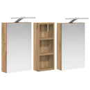 vidaXL Fürdőszobai Szekrény Szett 3 pcs 80 x 10,5 x 50 cm Faanyag