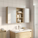 vidaXL Fürdőszobai Szekrény Szett 3 pcs 90 x 10,5 x 50 cm Faanyag