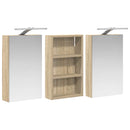 vidaXL Fürdőszobai Szekrény Szett 3 pcs 90 x 10,5 x 50 cm Faanyag