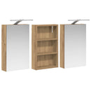 vidaXL Fürdőszobai Szekrény Szett 3 pcs 90 x 10,5 x 50 cm Faanyag