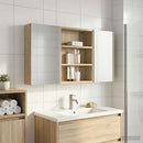 vidaXL Fürdőszobai Szekrény Szett 3 pcs 100 x 10,5 x 50 cm Faanyag