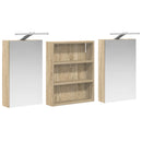 vidaXL Fürdőszobai Szekrény Szett 3 pcs 100 x 10,5 x 50 cm Faanyag