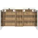 vidaXL Fürdőszobai Szekrény Szett 3 pcs 130 x 14,5 x 70 cm Faanyag