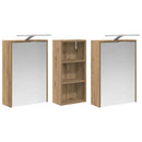 vidaXL Fürdőszobai Szekrény Szett 3 pcs 116 x 16 x 62,5 cm Faanyag