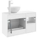 vidaXL Fürdőszoba bútor szett 2 pcs Fehér Szerelt Fa
