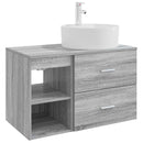 vidaXL Fürdőszoba bútor szett 2 pcs Szürke Sonoma Szerelt Fa