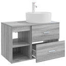 vidaXL Fürdőszoba bútor szett 2 pcs Szürke Sonoma Szerelt Fa