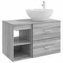 vidaXL Fürdőszoba bútor szett 2 pcs Szürke Sonoma Szerelt Fa