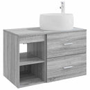 vidaXL Fürdőszoba bútor szett 2 pcs Szürke Sonoma Szerelt Fa