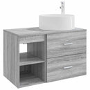 vidaXL Fürdőszoba bútor szett 2 pcs Szürke Sonoma Szerelt Fa