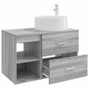 vidaXL Fürdőszoba bútor szett 2 pcs Szürke Sonoma Szerelt Fa