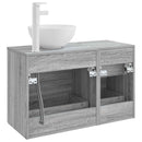 vidaXL Fürdőszoba bútor szett 2 pcs Szürke Sonoma Szerelt Fa