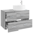 vidaXL Fürdőszoba bútor szett 2 db Szürke Sonoma Szerelt Fa