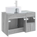 vidaXL Fürdőszoba bútor szett 2 db Szürke Sonoma Szerelt Fa