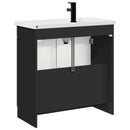 vidaXL Fürdőszoba bútor szett Fekete 56 x 37,5 x 81 cm Szerelt Fa