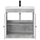 vidaXL Fürdőszoba bútor szett Betonszürke 56 x 37,5 x 81 cm Szerelt Fa