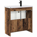 vidaXL Fürdőszoba bútor szett Antik Fa 78,5 x 37,5 x 81 cm Szerelt Fa