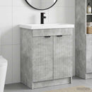 vidaXL Fürdőszoba bútor szett Betonszürke 56 x 37,5 x 81 cm Szerelt Fa