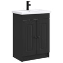 vidaXL Fürdőszoba bútor szett Fekete 56 x 37,5 x 81 cm Szerelt Fa