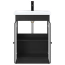 vidaXL Fürdőszoba bútor szett Fekete 56 x 37,5 x 81 cm Szerelt Fa