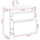 vidaXL Fürdőszoba bútor szett Betonszürke 81 x 40 x 84,5 cm Szerelt Fa