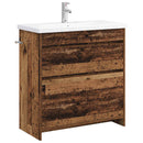 vidaXL Fürdőszoba bútor szett Antik Fa 81 x 40 x 84,5 cm Szerelt Fa