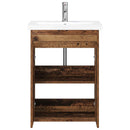 vidaXL Fürdőszoba bútor szett Antik Fa 81 x 40 x 84,5 cm Szerelt Fa