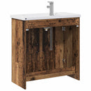 vidaXL Fürdőszoba bútor szett Antik Fa 81 x 40 x 84,5 cm Szerelt Fa