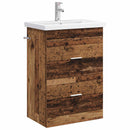 vidaXL Fürdőszoba bútor szett Antik Fa 61 x 40 x 84,5 cm Szerelt Fa