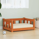 vidaXL Kutyafekhely Faggyú barna 65,5 x 50,5 x 28 cm Tömör fenyőfa