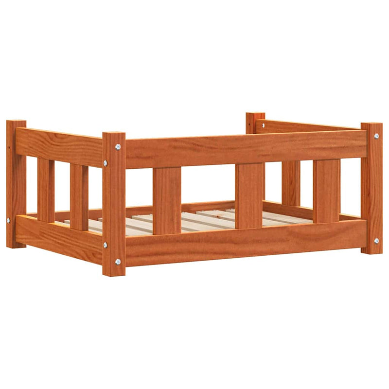 vidaXL Kutyafekhely Faggyú barna 65,5 x 50,5 x 28 cm Tömör fenyőfa