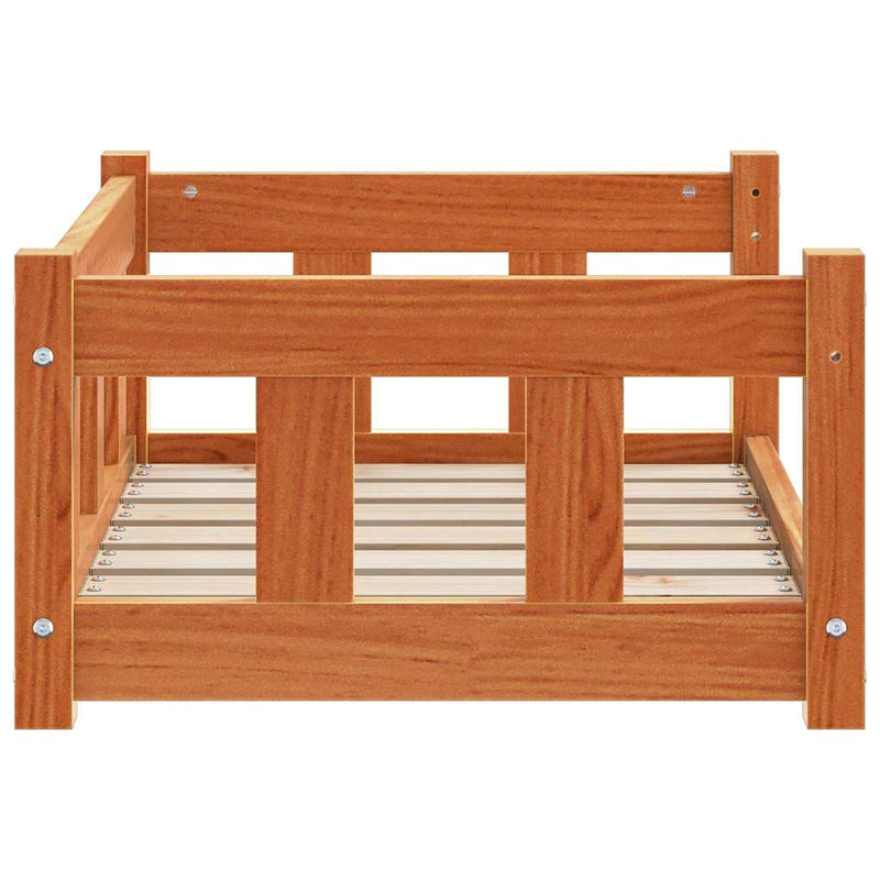 vidaXL Kutyafekhely Faggyú barna 65,5 x 50,5 x 28 cm Tömör fenyőfa