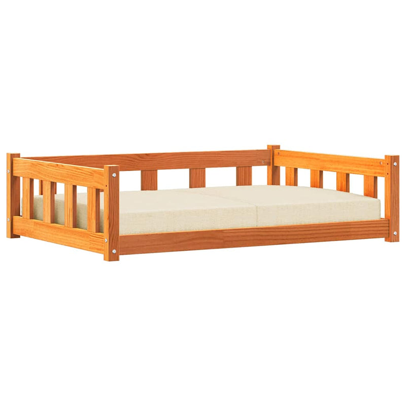 vidaXL Kutyafekhely Faggyú barna 55 x 45 x 28 cm Tömör fenyőfa